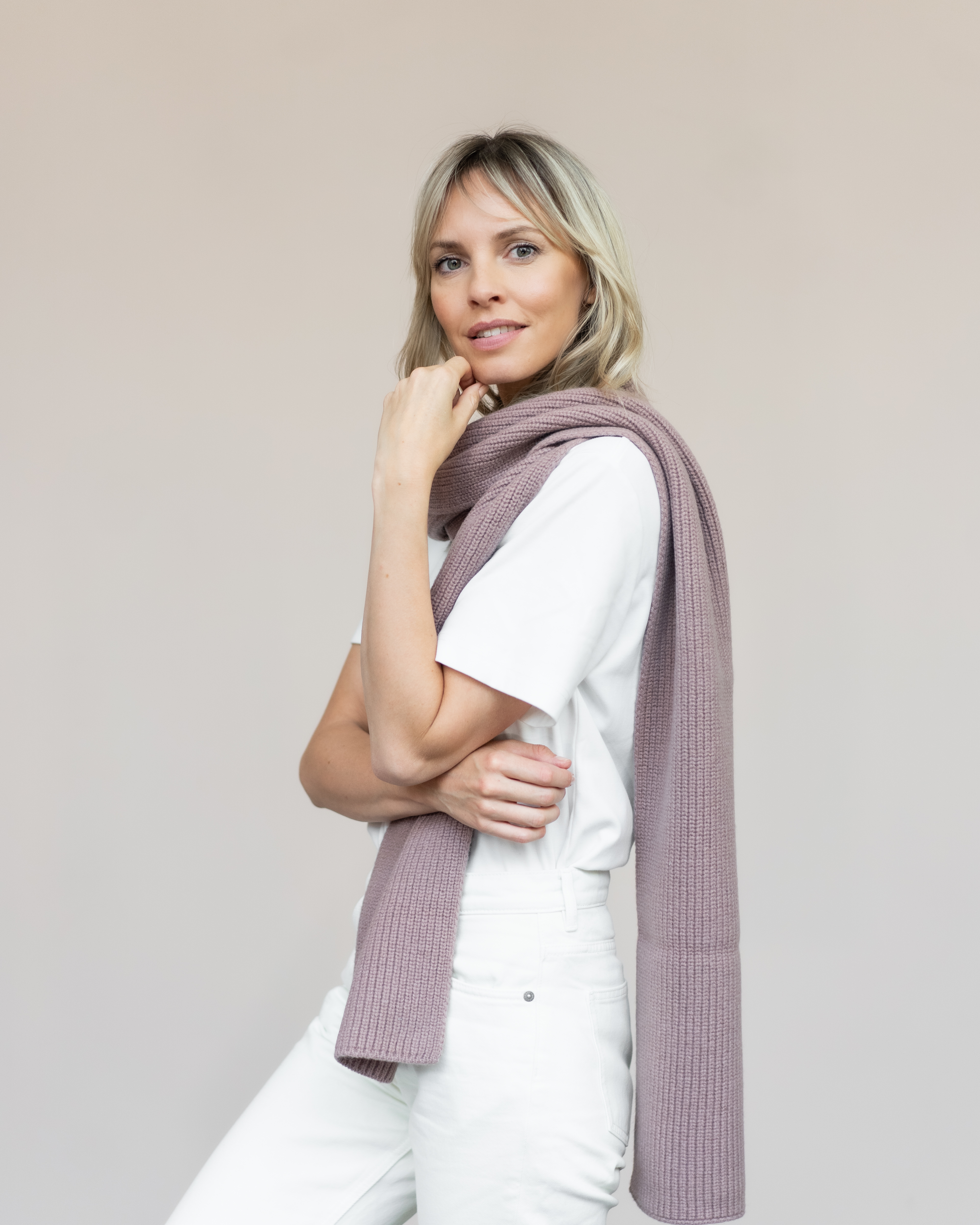W8S10 Grosser Struktur-Schal Yak/Cashmere 